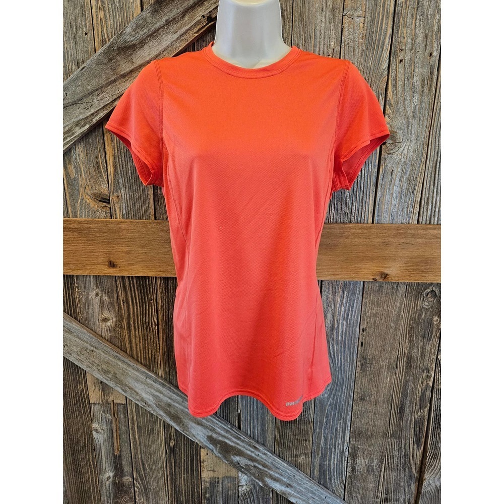 Patagonia womens L bright orange lightweight packable performance shirt ^